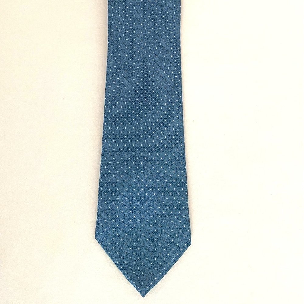 KENNETH COLE - Silk tie - Light blue (white squares)